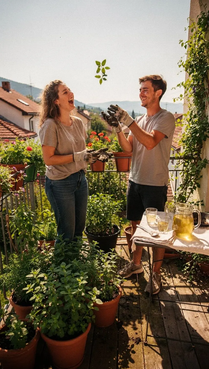 Sveži listi melise na leseni mizi, pripravljeni za pripravo čaja.